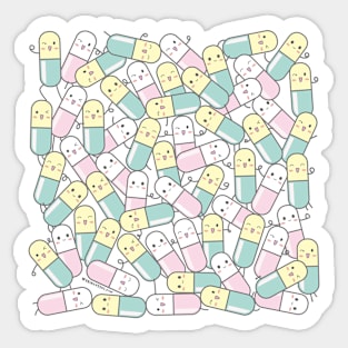 cute pills cartoon Sticker